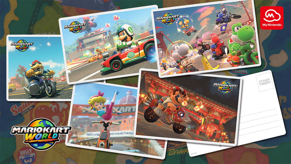 Mario Kart™ World Postcard Set (a set of 5) - Nintendo Official Site